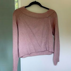 Lulus crop sweater with asymmetrical neckline